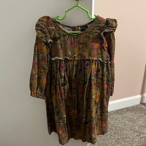 Floral Kids Dress in Brown and Pink